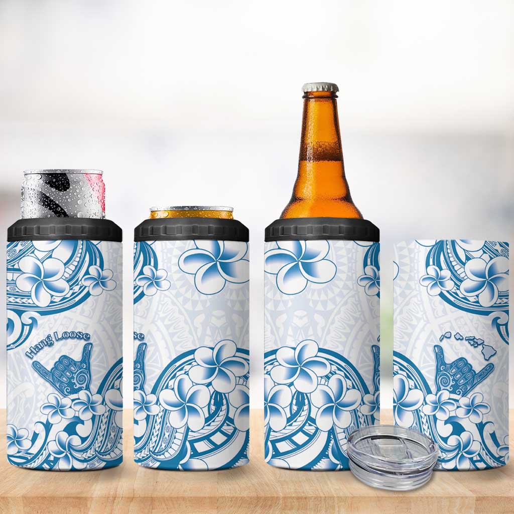 Aloha Hawaii Shaka 4 in 1 Can Cooler Tumbler Hang Loose Blue Version DT05 - Polynesian Pride