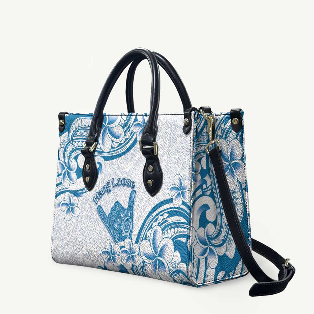 Aloha Hawaii Shaka Leather Bag Hang Loose Blue Version DT05 Blue - Polynesian Pride