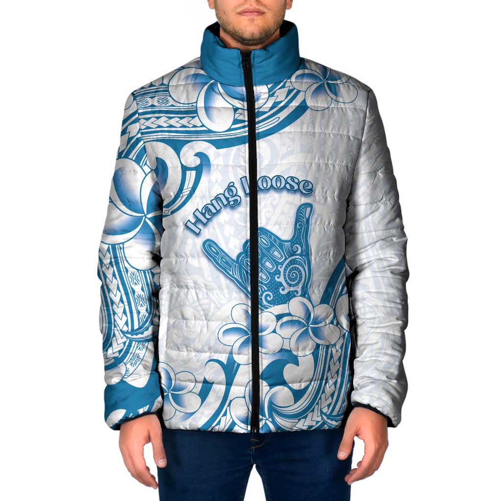 Aloha Hawaii Shaka Padded Jacket Hang Loose Blue Version DT05 Men Blue - Polynesian Pride
