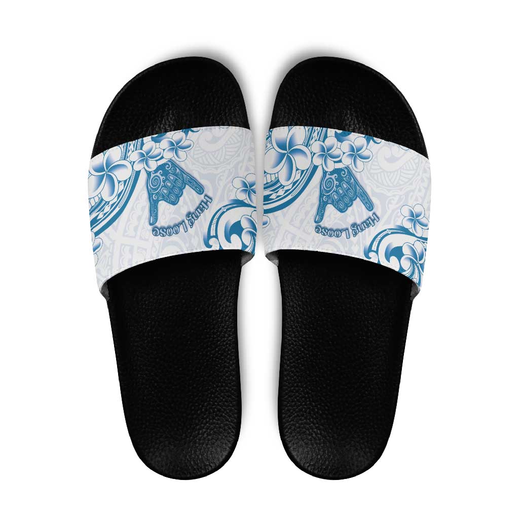 Aloha Hawaii Shaka Slide Sandals Hang Loose Blue Version DT05 Blue - Polynesian Pride