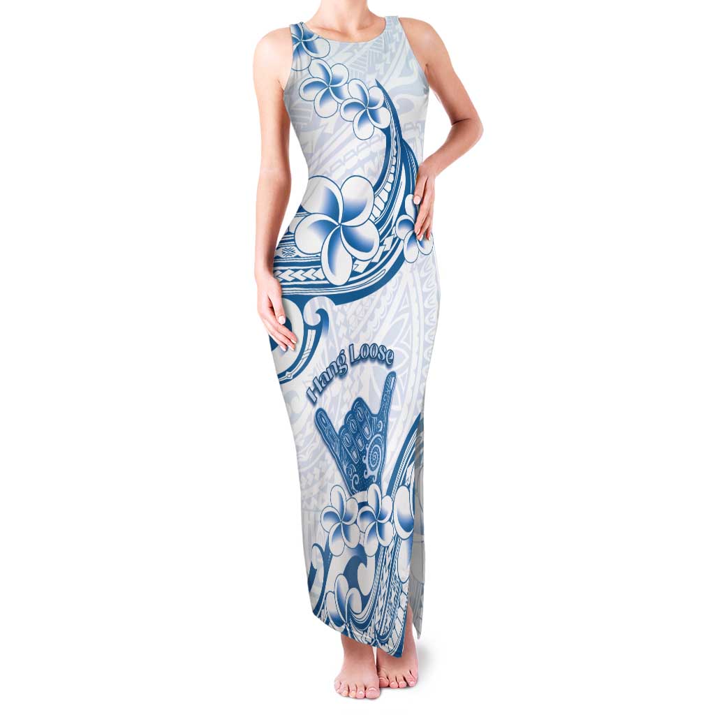 Aloha Hawaii Shaka Tank Maxi Dress Hang Loose Blue Version DT05 Women Blue - Polynesian Pride