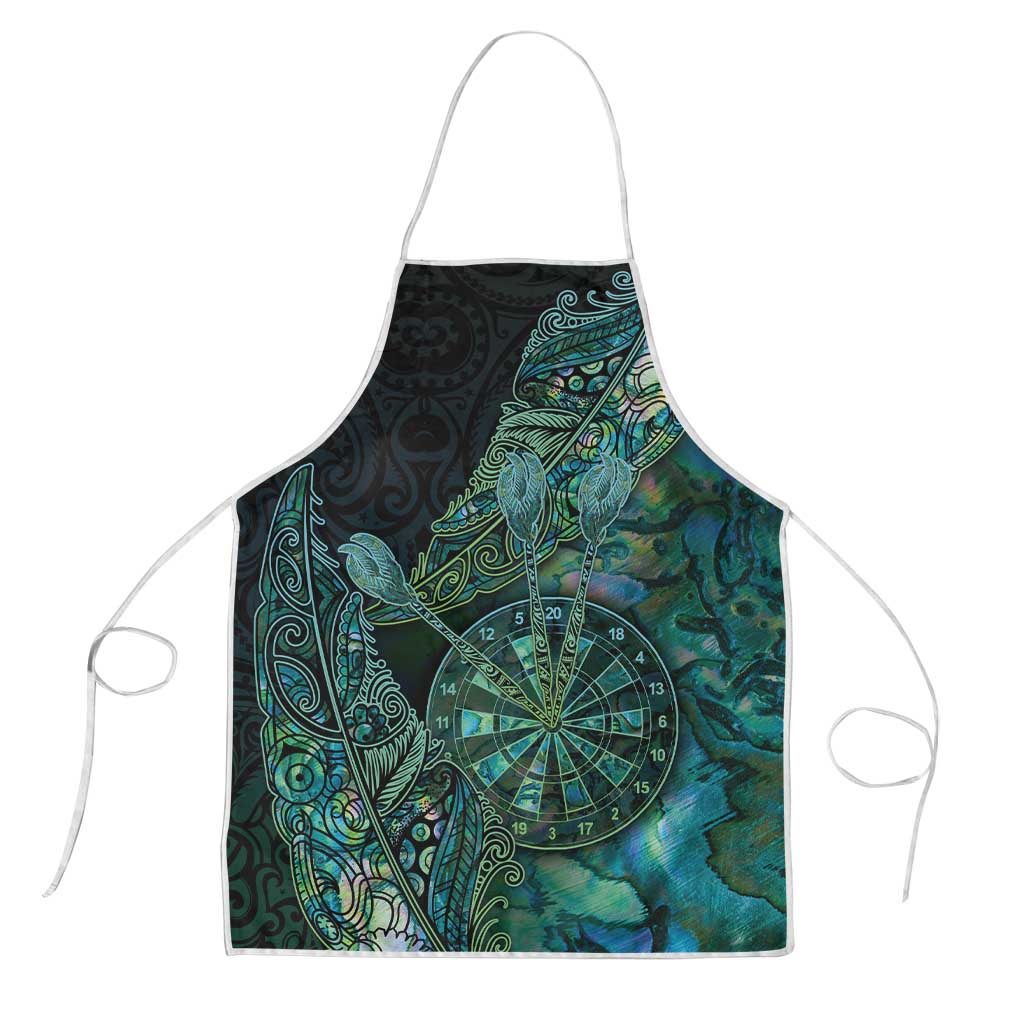 New Zealand Dart Apron Maori Fern With Paua Shell DT05 Green - Polynesian Pride