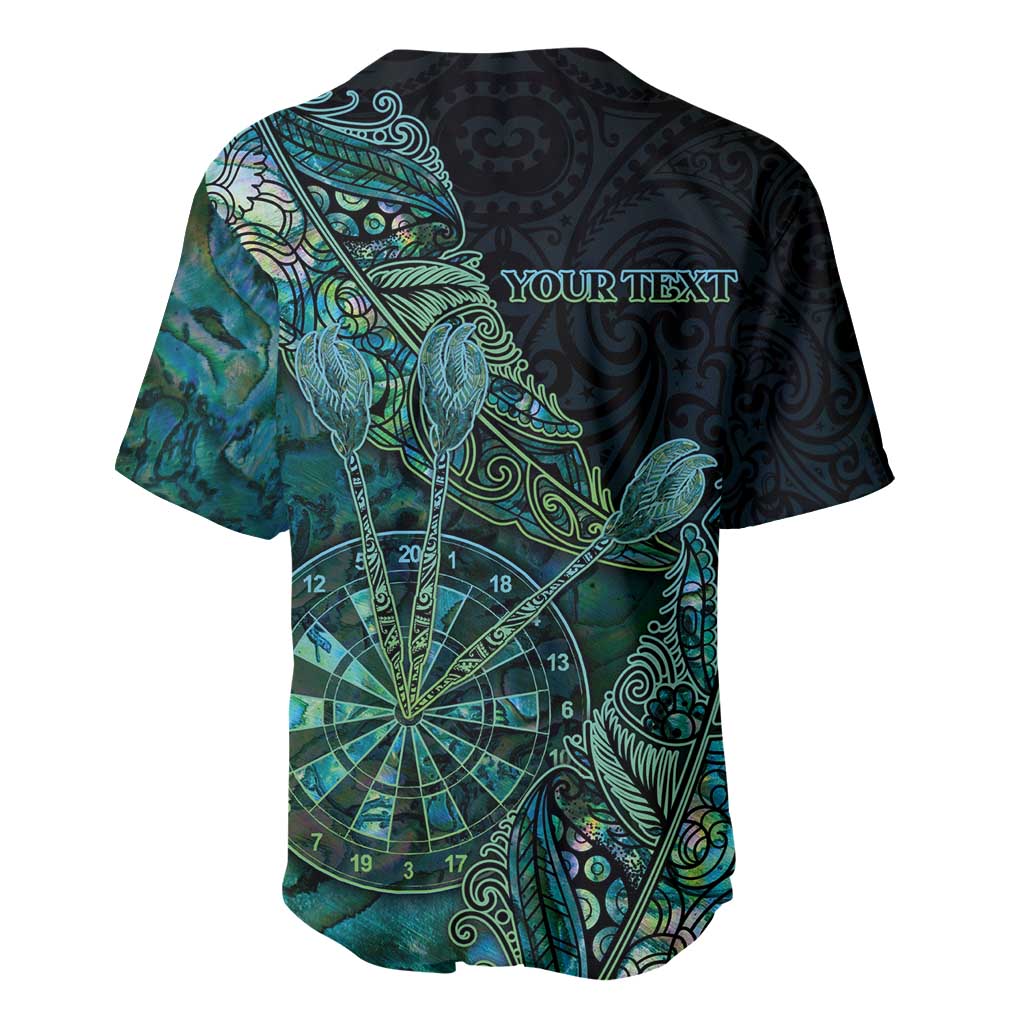 Personalised New Zealand Dart Baseball Jersey Maori Fern With Paua Shell DT05 - Polynesian Pride
