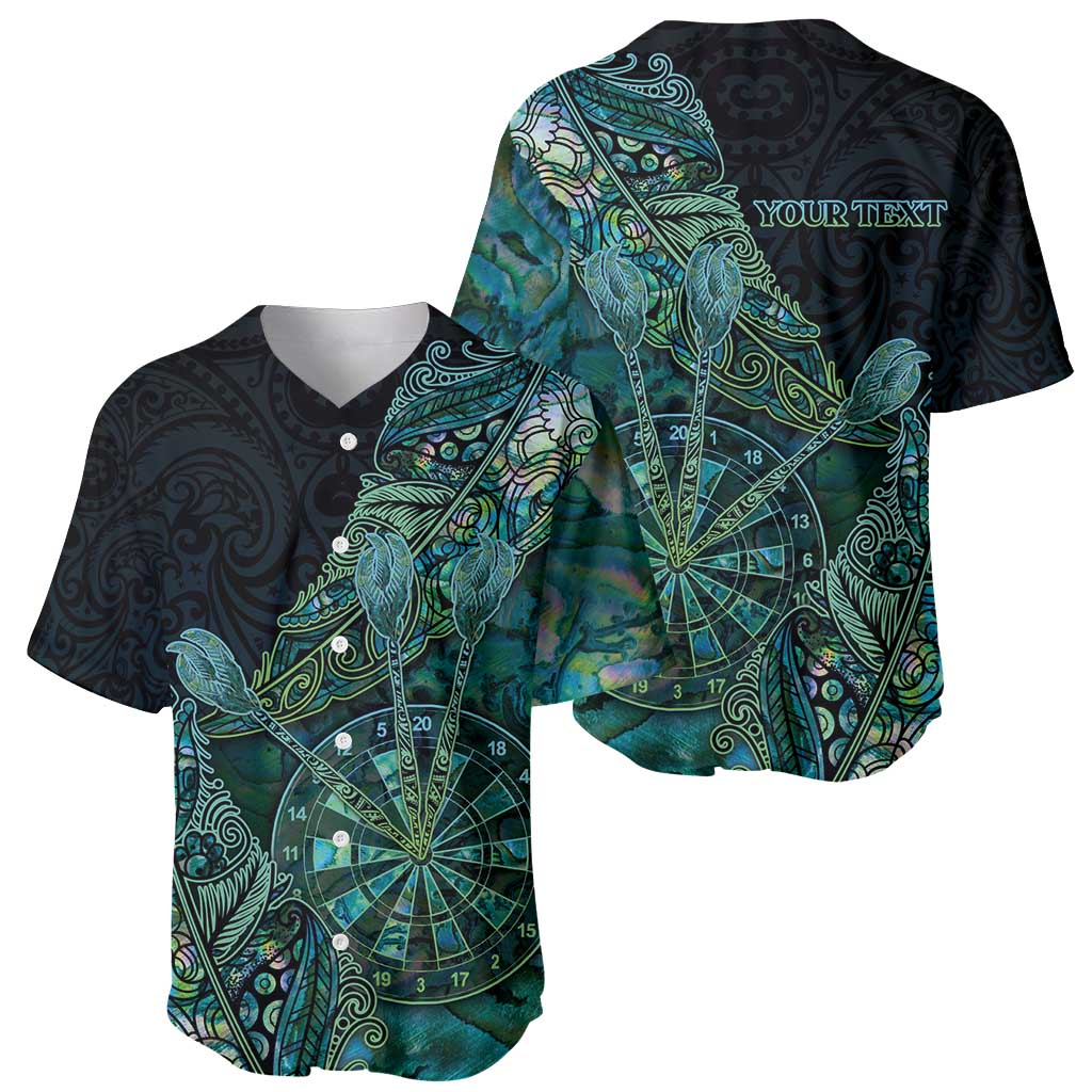 Personalised New Zealand Dart Baseball Jersey Maori Fern With Paua Shell DT05 - Polynesian Pride