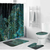 New Zealand Dart Bathroom Set Maori Fern With Paua Shell DT05 Bathroom Set (4 pcs) Green - Polynesian Pride