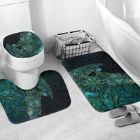 New Zealand Dart Bathroom Set Maori Fern With Paua Shell DT05 Mat Set Only (3 pcs) One Size Green - Polynesian Pride
