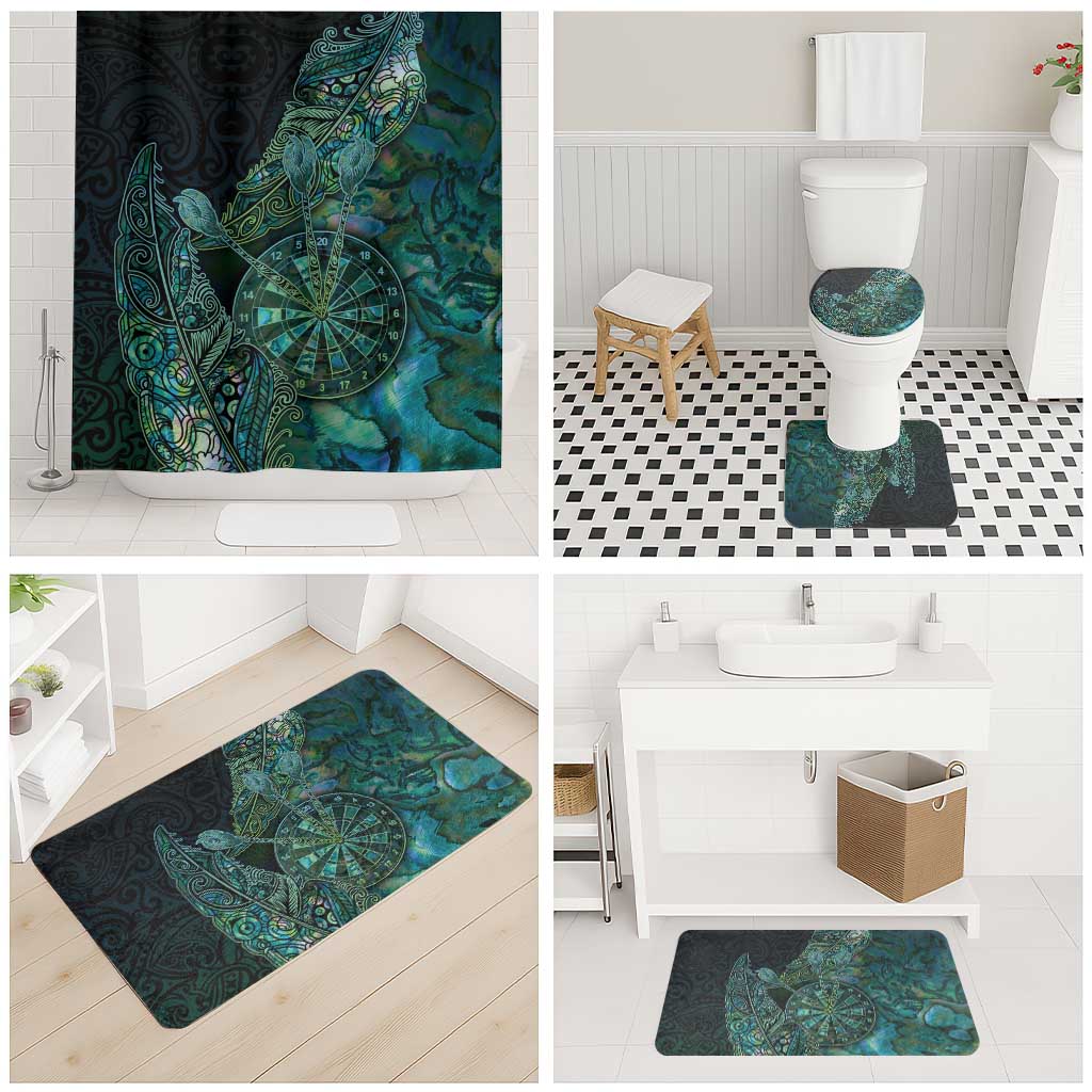New Zealand Dart Bathroom Set Maori Fern With Paua Shell DT05 - Polynesian Pride