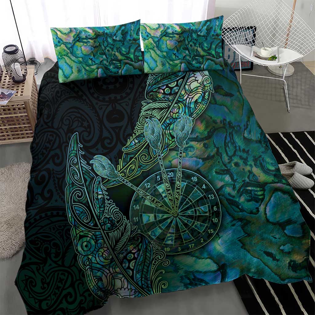 New Zealand Dart Bedding Set Maori Fern With Paua Shell DT05 - Polynesian Pride