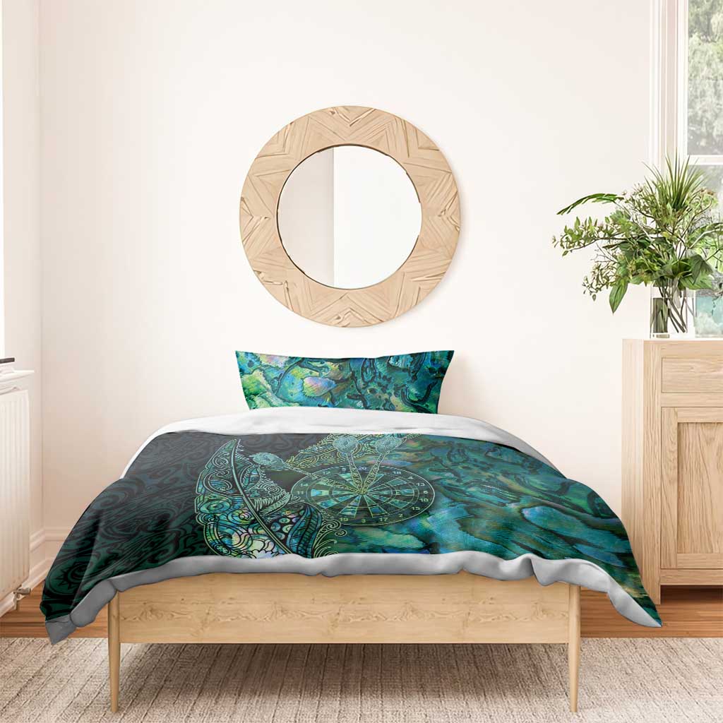 New Zealand Dart Bedding Set Maori Fern With Paua Shell DT05 - Polynesian Pride