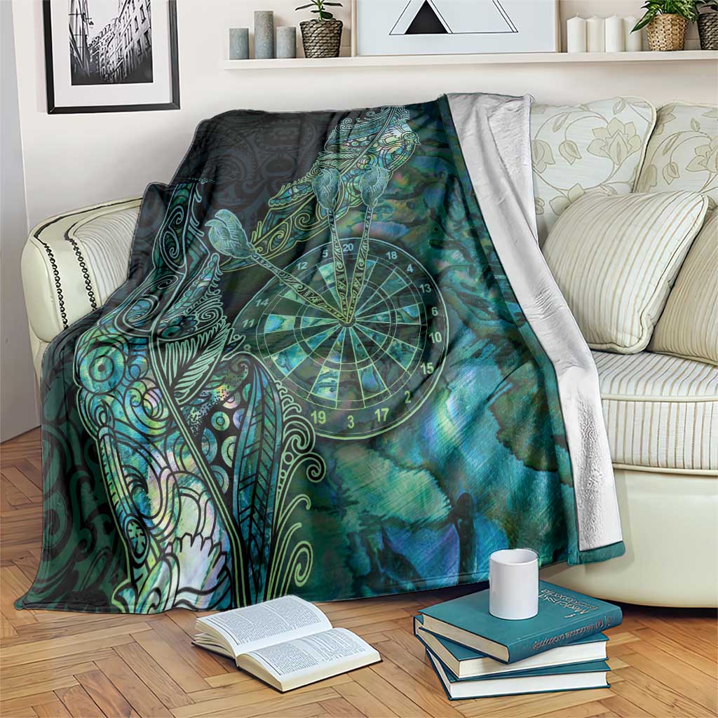 New Zealand Dart Blanket Maori Fern With Paua Shell DT05 Green - Polynesian Pride