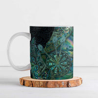 Personalised New Zealand Dart Ceramic Mug Maori Fern With Paua Shell DT05 Green - Polynesian Pride