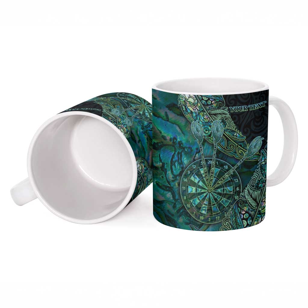 Personalised New Zealand Dart Ceramic Mug Maori Fern With Paua Shell DT05 - Polynesian Pride