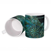 Personalised New Zealand Dart Ceramic Mug Maori Fern With Paua Shell DT05 - Polynesian Pride