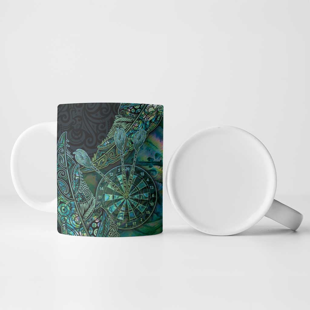 Personalised New Zealand Dart Ceramic Mug Maori Fern With Paua Shell DT05 - Polynesian Pride