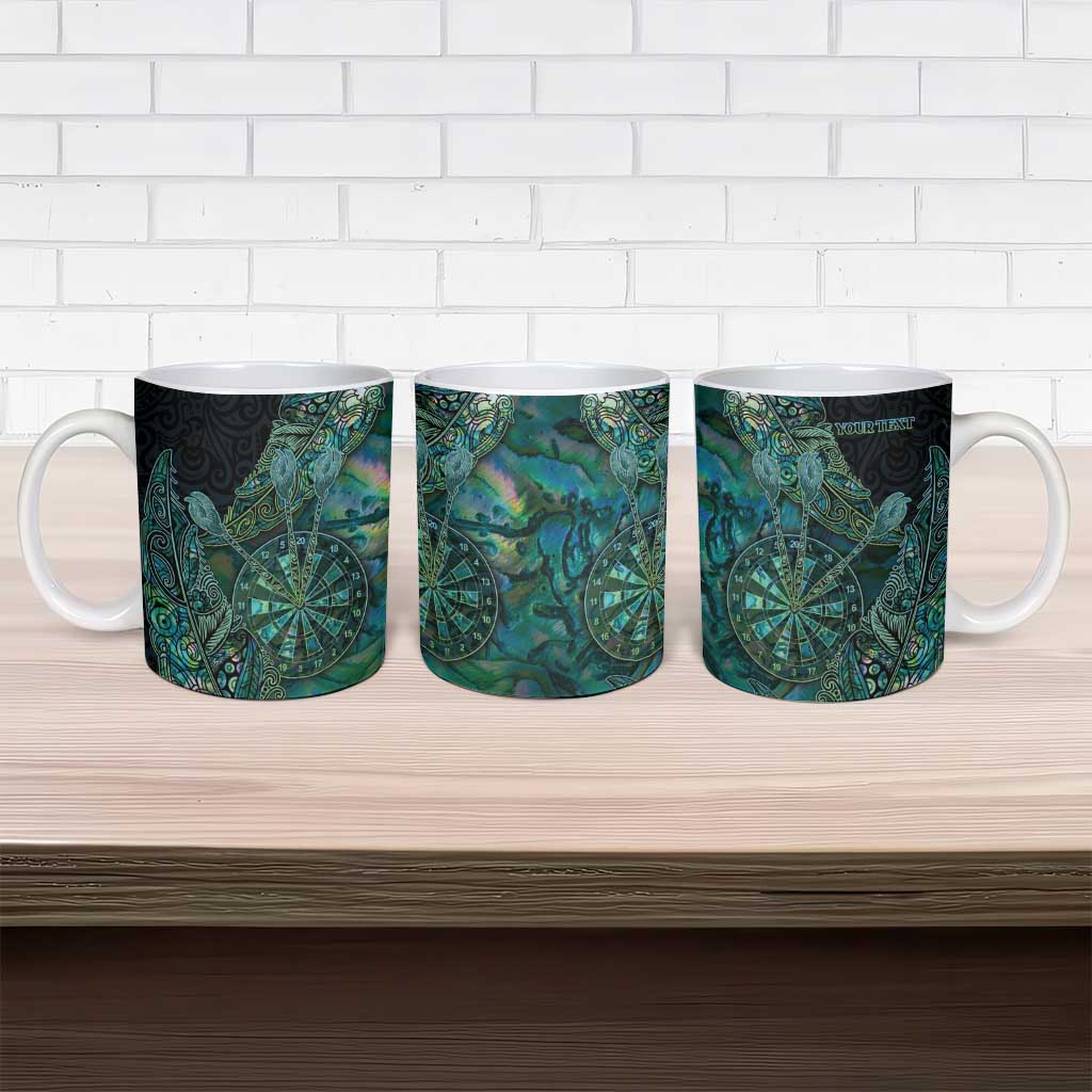 Personalised New Zealand Dart Ceramic Mug Maori Fern With Paua Shell DT05 - Polynesian Pride