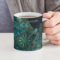 Personalised New Zealand Dart Ceramic Mug Maori Fern With Paua Shell DT05 - Polynesian Pride
