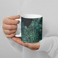 Personalised New Zealand Dart Ceramic Mug Maori Fern With Paua Shell DT05 - Polynesian Pride