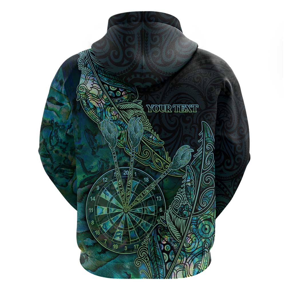 Personalised New Zealand Dart Hoodie Maori Fern With Paua Shell DT05 - Polynesian Pride