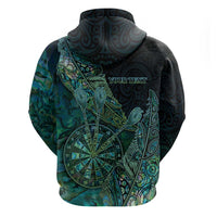 Personalised New Zealand Dart Hoodie Maori Fern With Paua Shell DT05 - Polynesian Pride