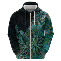 Personalised New Zealand Dart Hoodie Maori Fern With Paua Shell DT05 - Polynesian Pride