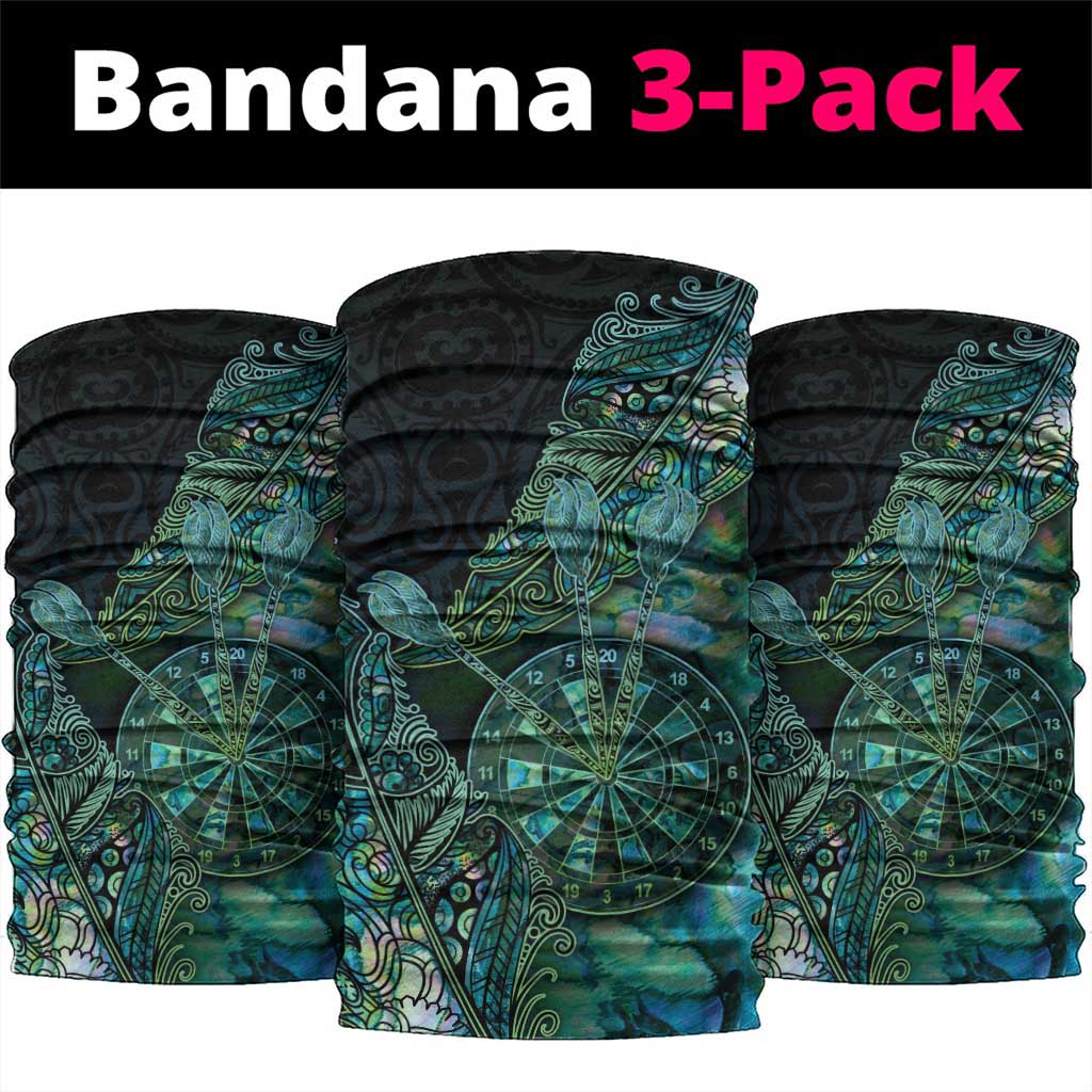 New Zealand Dart Neck Gaiter Maori Fern With Paua Shell DT05 package One Size: 25*50cm Green - Polynesian Pride
