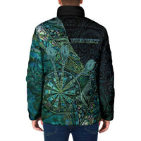 Personalised New Zealand Dart Padded Jacket Maori Fern With Paua Shell DT05 - Polynesian Pride