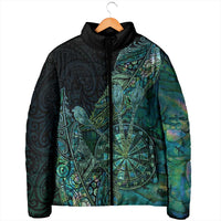 Personalised New Zealand Dart Padded Jacket Maori Fern With Paua Shell DT05 - Polynesian Pride