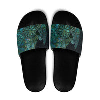 New Zealand Dart Slide Sandals Maori Fern With Paua Shell DT05 Green - Polynesian Pride