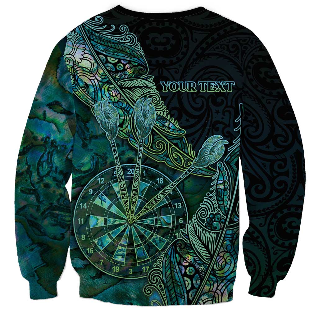 Personalised New Zealand Dart Sweatshirt Maori Fern With Paua Shell DT05 - Polynesian Pride