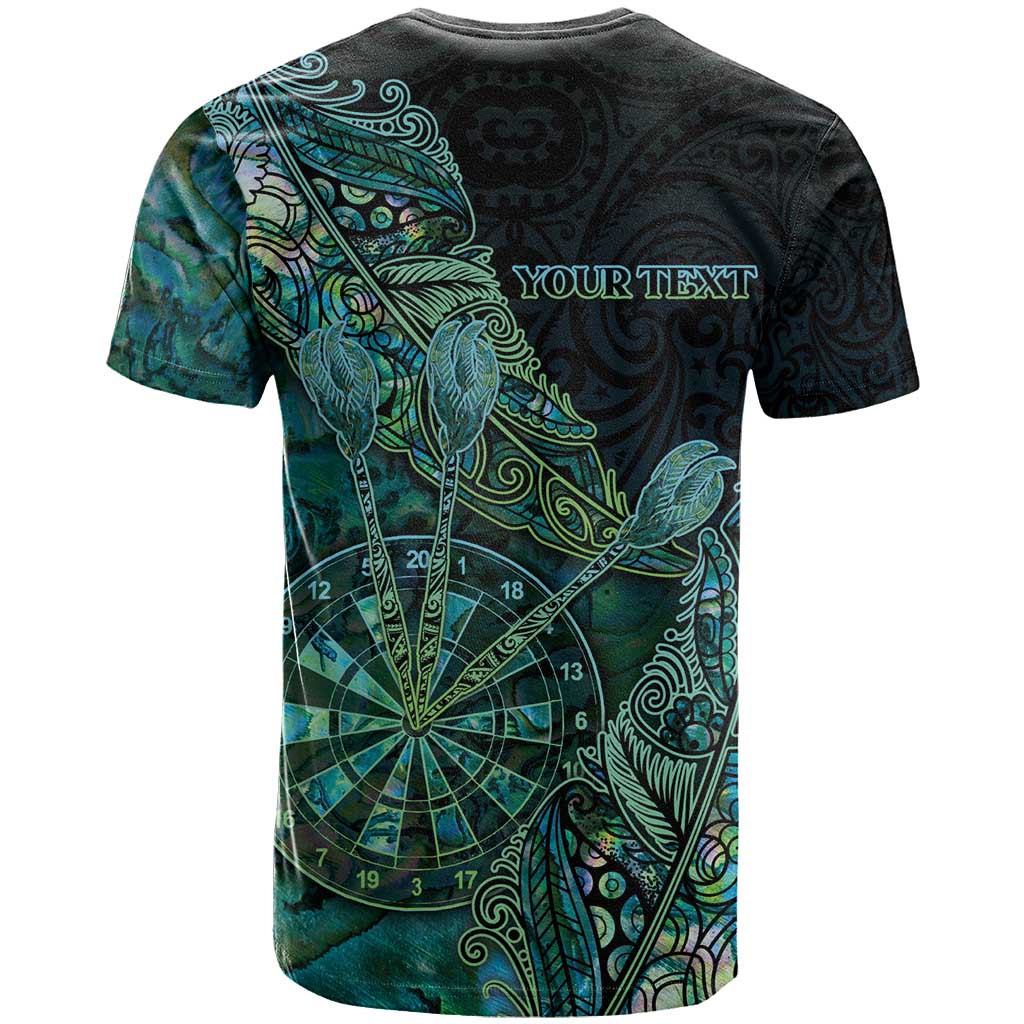 Personalised New Zealand Dart T Shirt Maori Fern With Paua Shell DT05 - Polynesian Pride