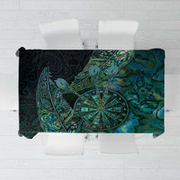 New Zealand Dart Tablecloth Maori Fern With Paua Shell DT05 Green - Polynesian Pride