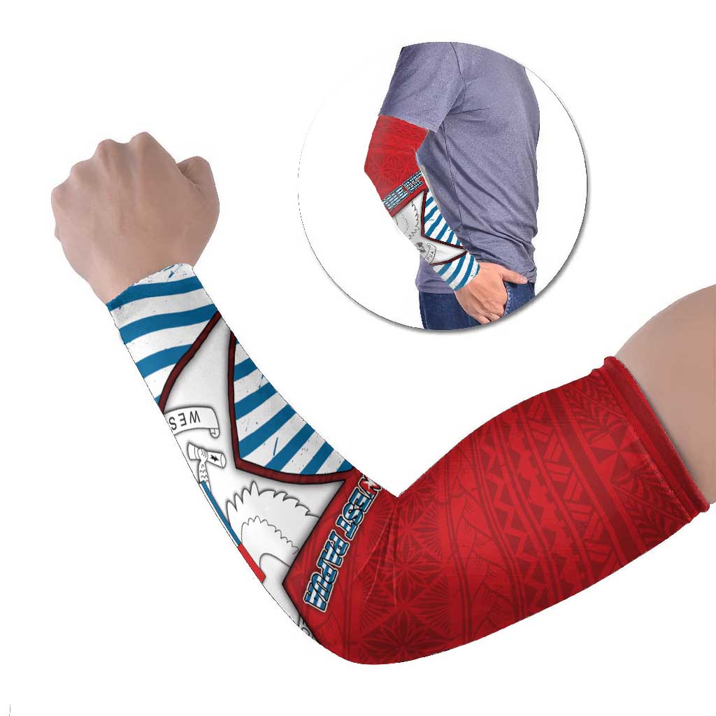 West Papua Morning Star Arm Sleeves One People One Soul DT05 Set of 2 Red - Polynesian Pride