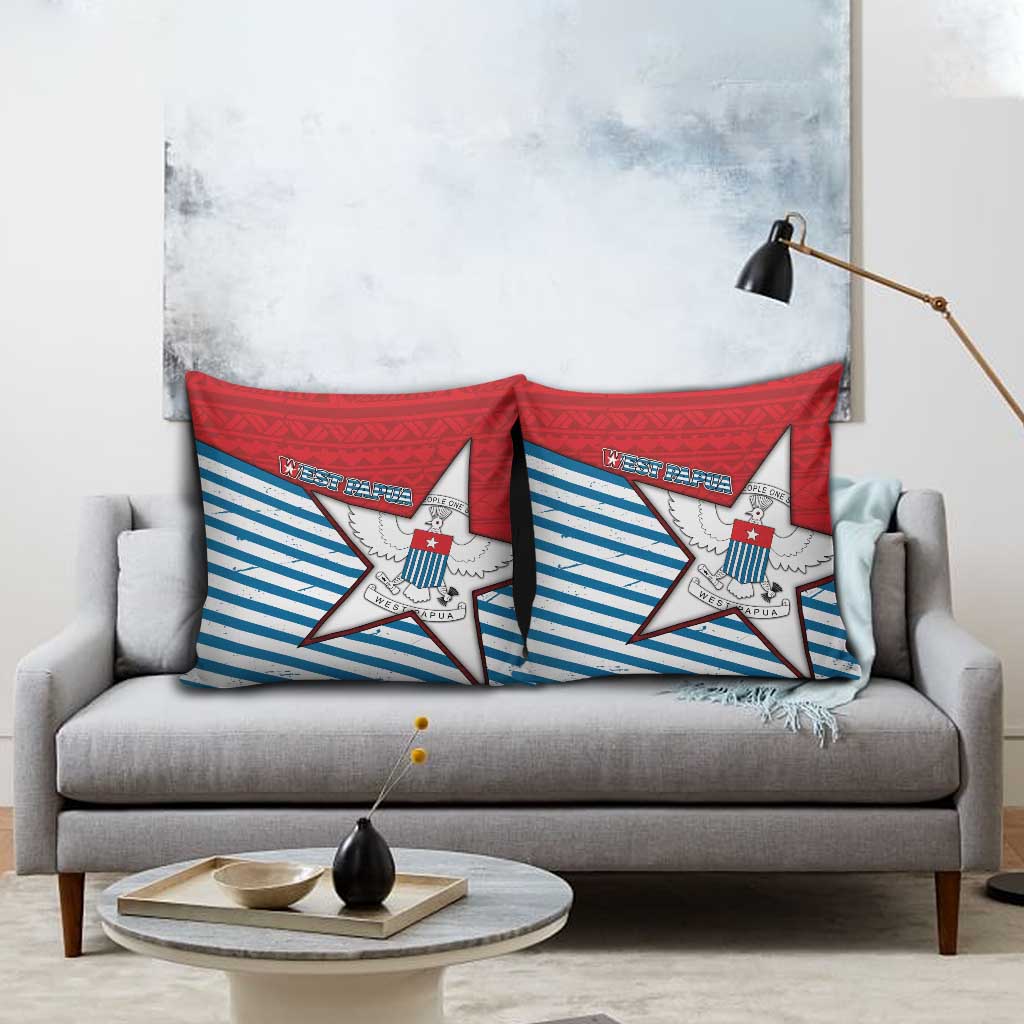 West Papua Morning Star Pillow Cover One People One Soul DT05 - Polynesian Pride