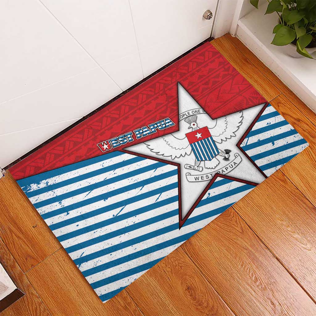 West Papua Morning Star Rubber Doormat One People One Soul DT05 - Polynesian Pride