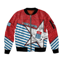 West Papua Morning Star Sleeve Zip Bomber Jacket One People One Soul DT05 Unisex Red - Polynesian Pride
