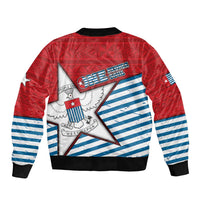 West Papua Morning Star Sleeve Zip Bomber Jacket One People One Soul DT05 - Polynesian Pride