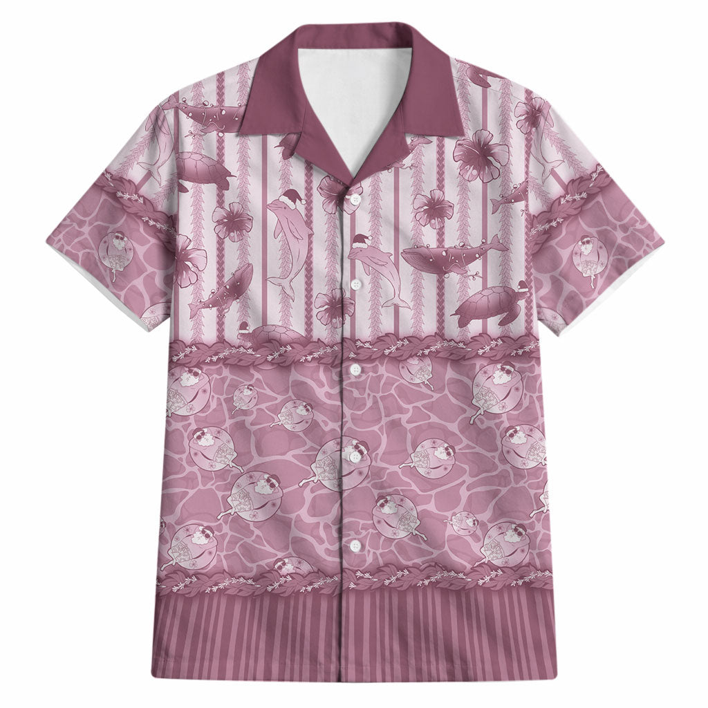 Hawaii Christmas In July Hawaiian Shirt Dusty Pink Mele Kalikimaka Sea Animals DT05 Pink - Polynesian Pride