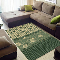 Hawaii Christmas In July Area Rug Olive Green Mele Kalikimaka Sea Animals DT05 - Polynesian Pride