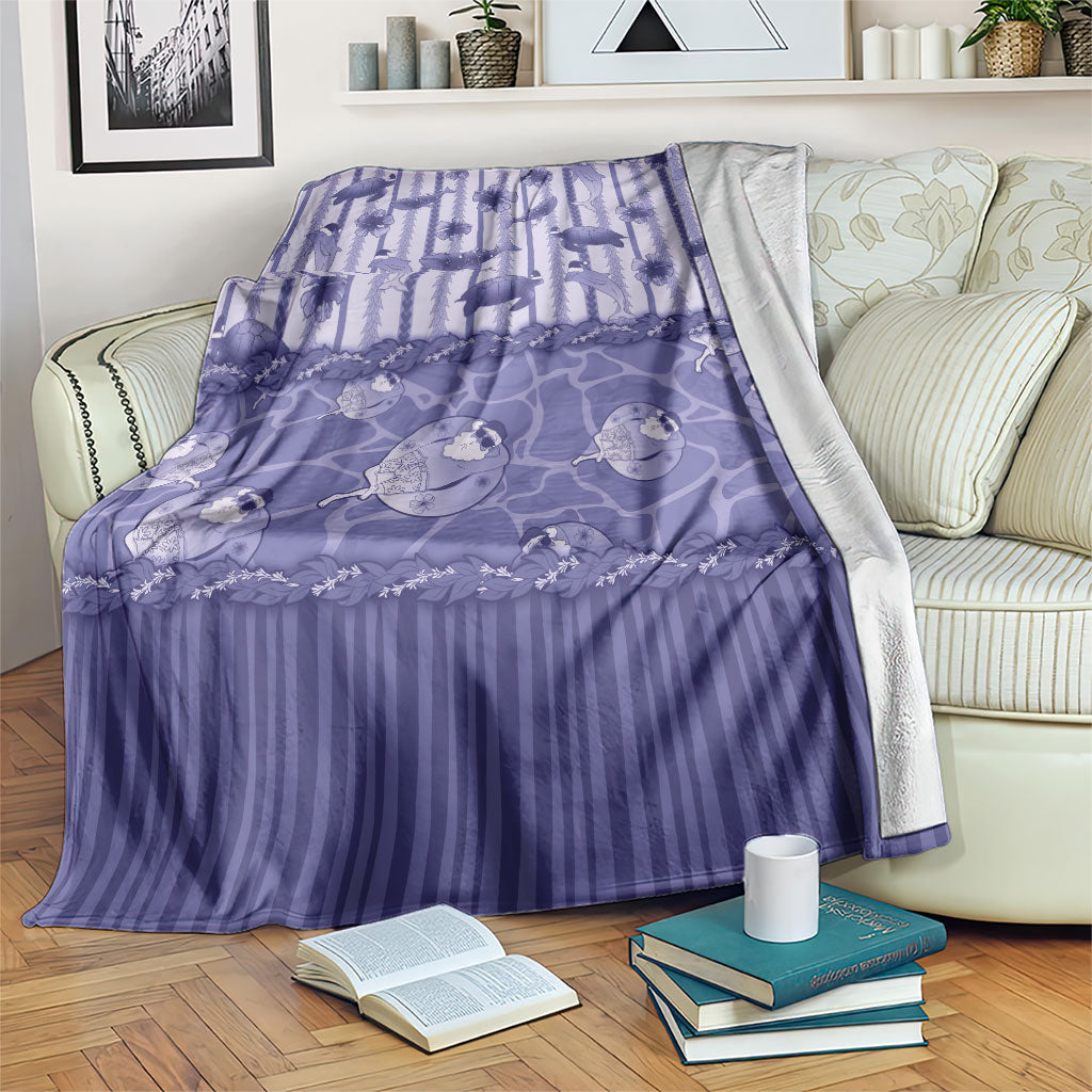 Hawaii Christmas In July Blanket Amethyst Purple Mele Kalikimaka Sea Animals DT05 Purple - Polynesian Pride