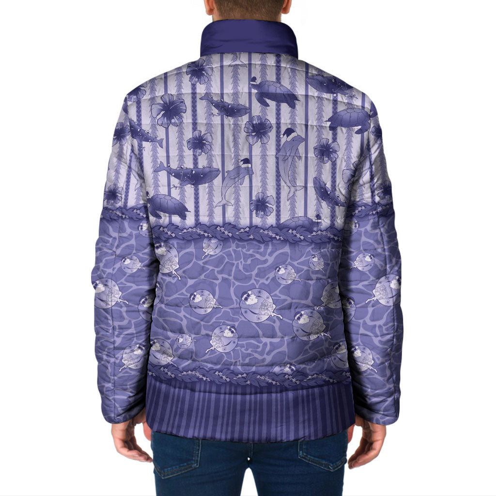 Hawaii Christmas In July Padded Jacket Amethyst Purple Mele Kalikimaka Sea Animals DT05 - Polynesian Pride