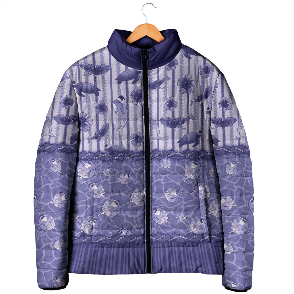 Hawaii Christmas In July Padded Jacket Amethyst Purple Mele Kalikimaka Sea Animals DT05 - Polynesian Pride
