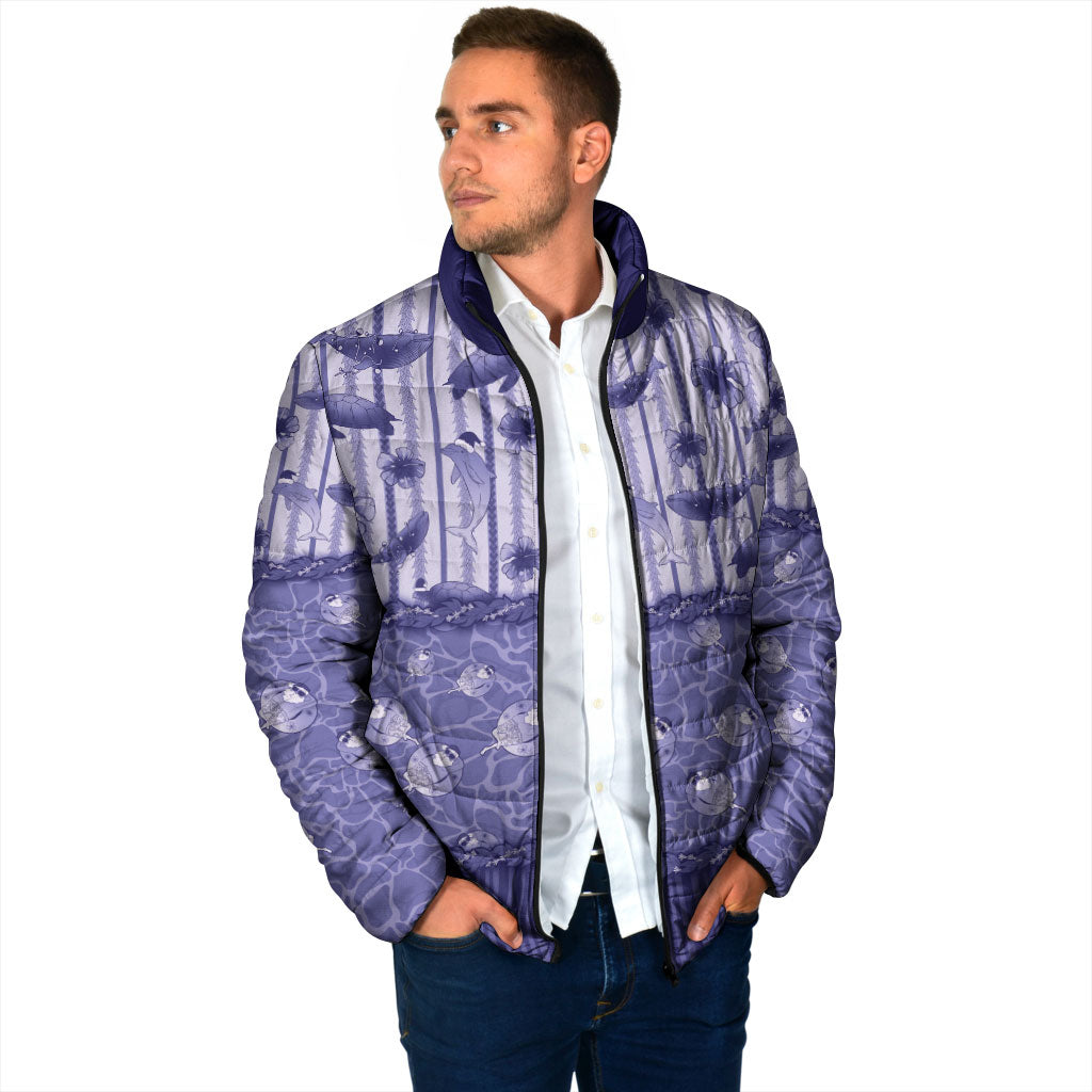 Hawaii Christmas In July Padded Jacket Amethyst Purple Mele Kalikimaka Sea Animals DT05 - Polynesian Pride