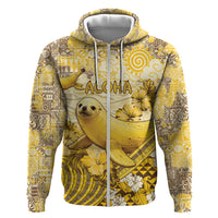 Hawaii Banana Seal Zip Hoodie Ilio Holo I Ka Uaua Aloha DT05 Zip Hoodie Yellow - Polynesian Pride