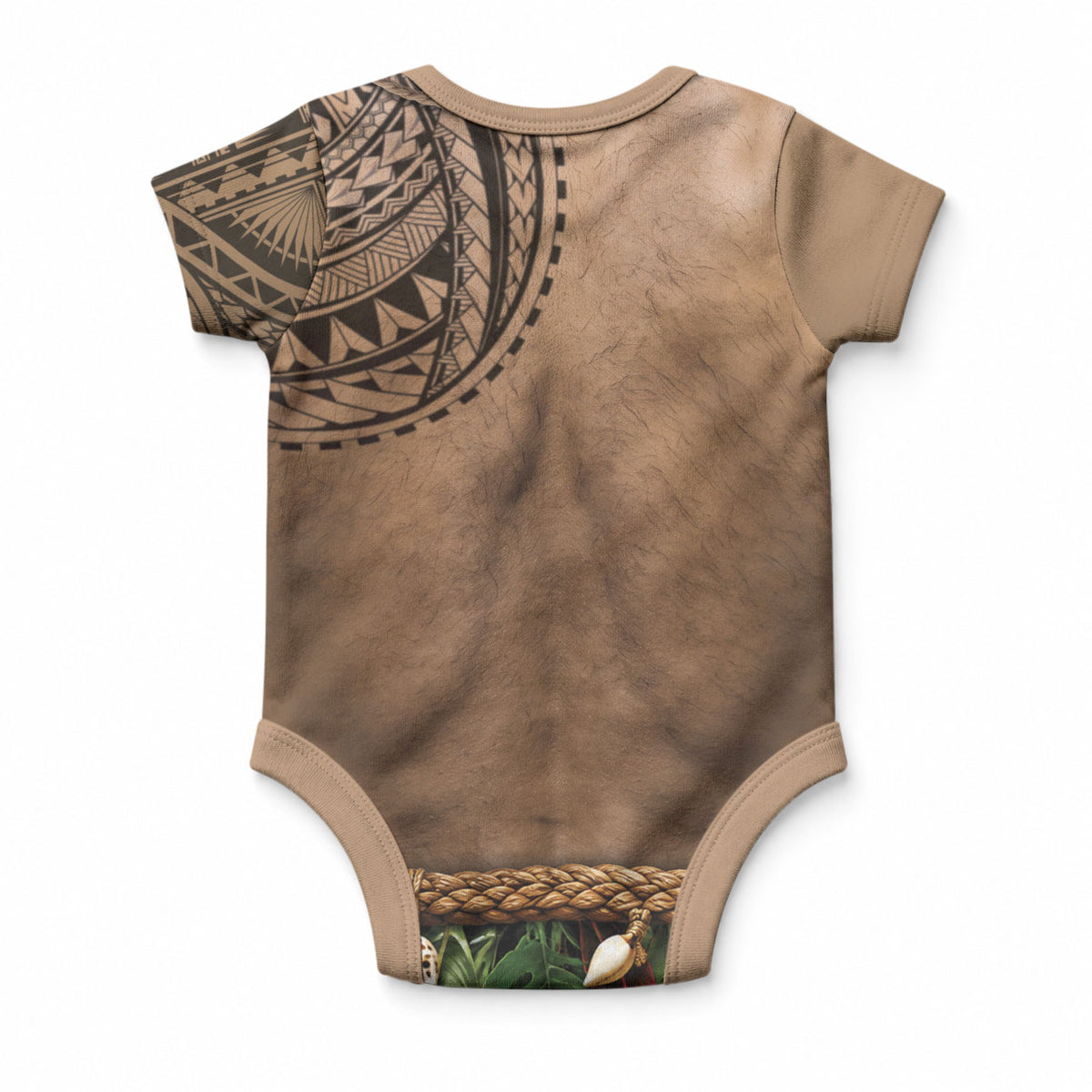 Warrior Muscle Tattoo 3D Funny Graphic Baby Onesie Six Pack Abs Bone Necklace Leaf Skirt DT05 - Polynesian Pride