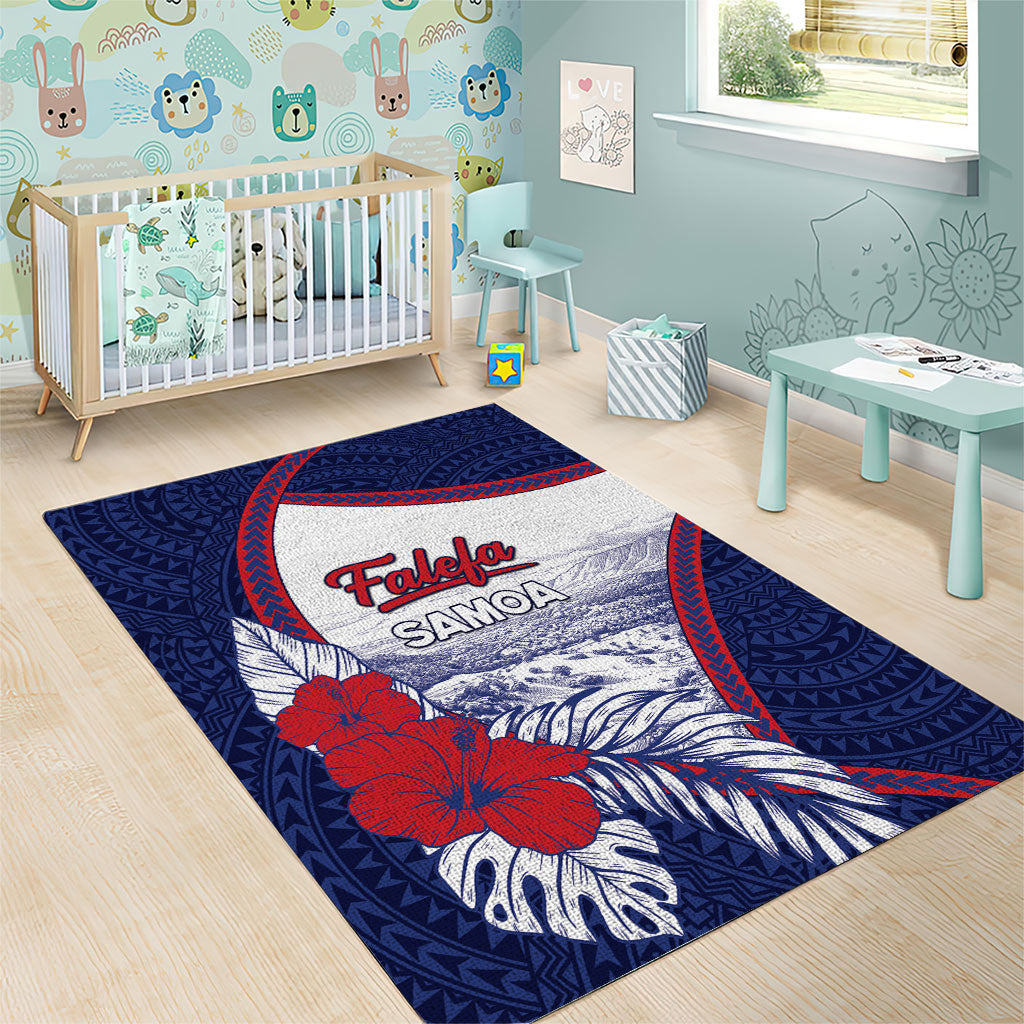 Falefa Samoa Village Area Rug Valley Polynesian Tribal Hibiscus Floral DT05 - Polynesian Pride