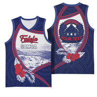 Personalised Falefa Samoa Village Basketball Jersey Valley Polynesian Tribal Hibiscus Floral DT05 - Polynesian Pride