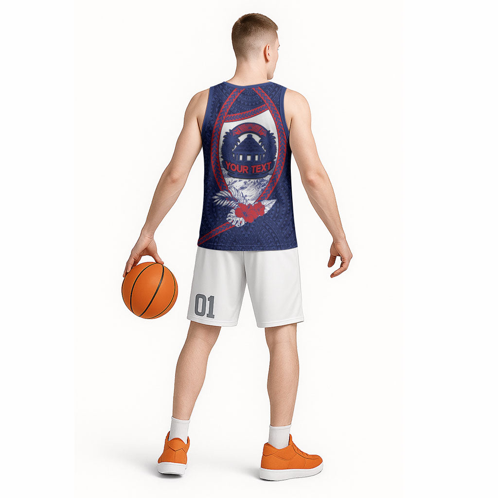 Personalised Falefa Samoa Village Basketball Jersey Valley Polynesian Tribal Hibiscus Floral DT05 - Polynesian Pride