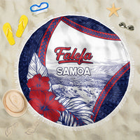 Falefa Samoa Village Beach Blanket Valley Polynesian Tribal Hibiscus Floral DT05 One Size 150cm Navy - Polynesian Pride