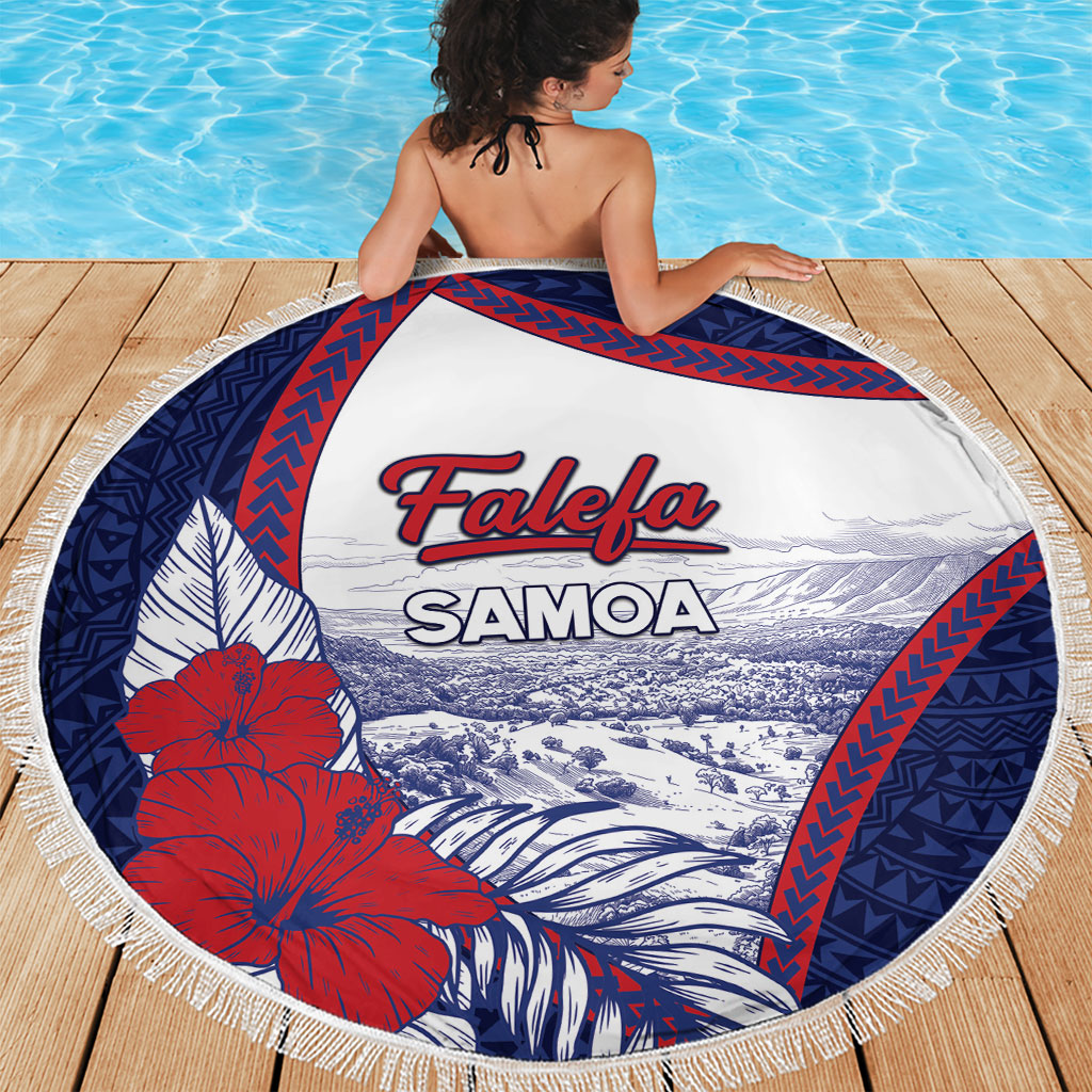 Falefa Samoa Village Beach Blanket Valley Polynesian Tribal Hibiscus Floral DT05 - Polynesian Pride