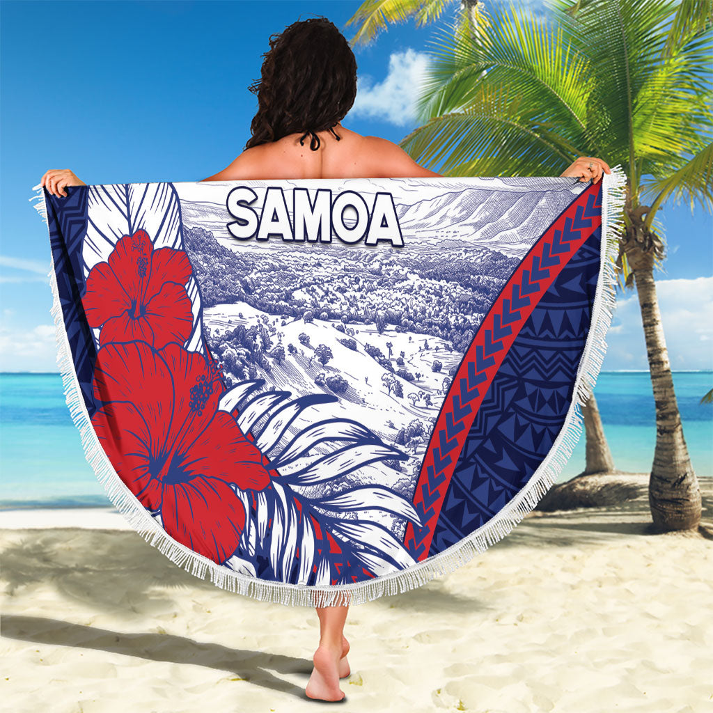 Falefa Samoa Village Beach Blanket Valley Polynesian Tribal Hibiscus Floral DT05 - Polynesian Pride